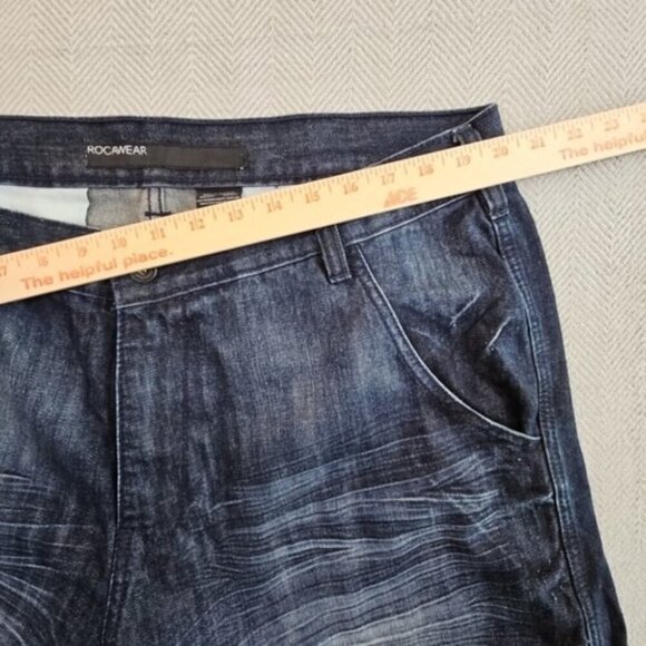 Rocawear Baggy Jean Shorts Men's Size 38 Flap Pockets Y2k Hip Hop Original Fit - Picture 6 of 15